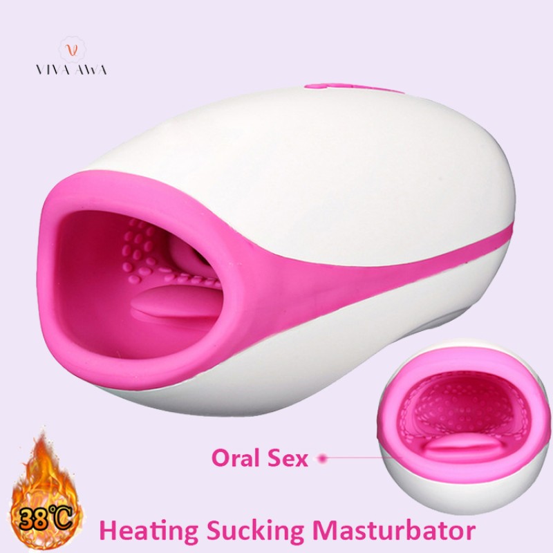 Deep Throat Oral Sex Heating Men 5 Speeds Vibrator Masturbator Blow Job Sex For Man